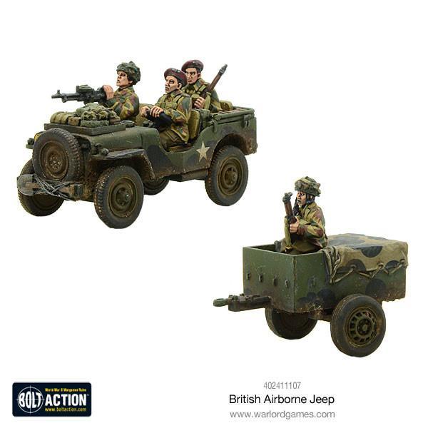 Britischer Airborne Jeep & Anhänger