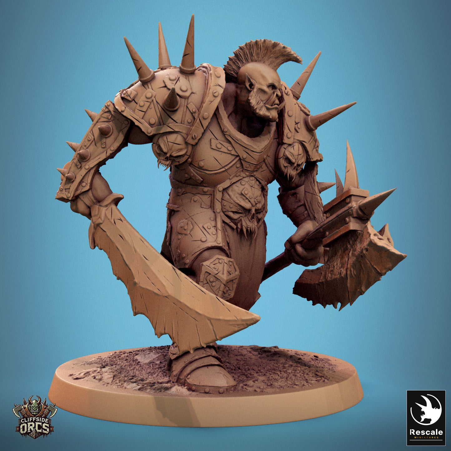 Brutale Ork-Schwertaxt – Bereit