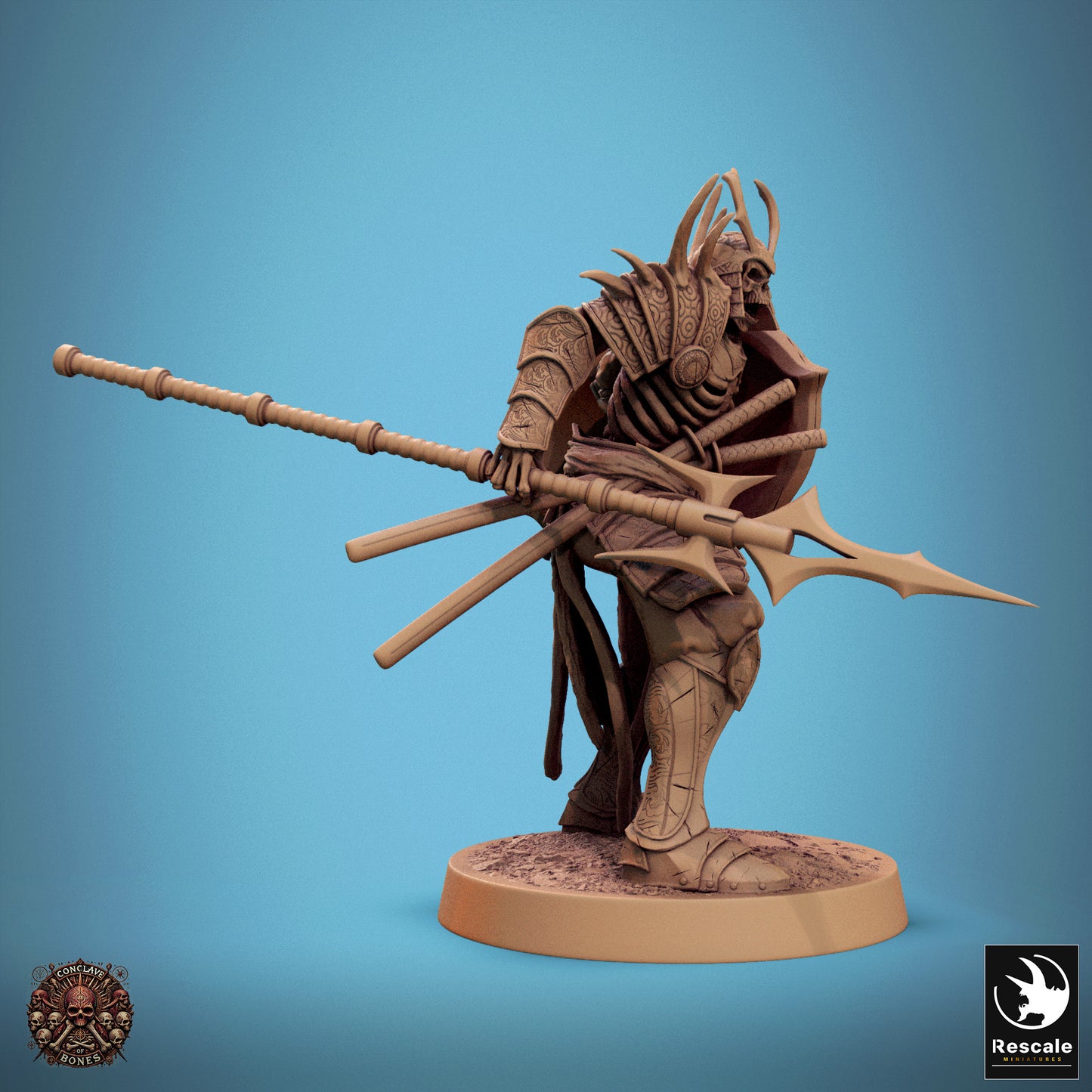 Skelett - Speerschild Wütend