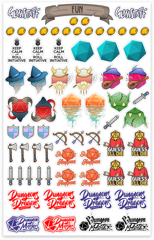 TTRPG Notizbuch Mini Sticker