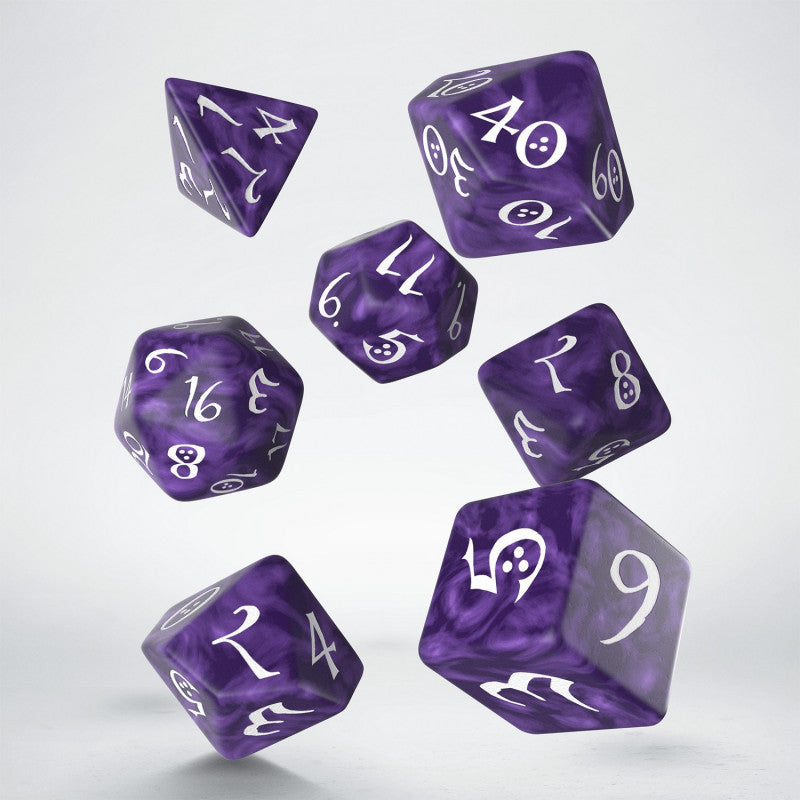 Klassisches RPG-Würfelset in Lavendel und Weiß