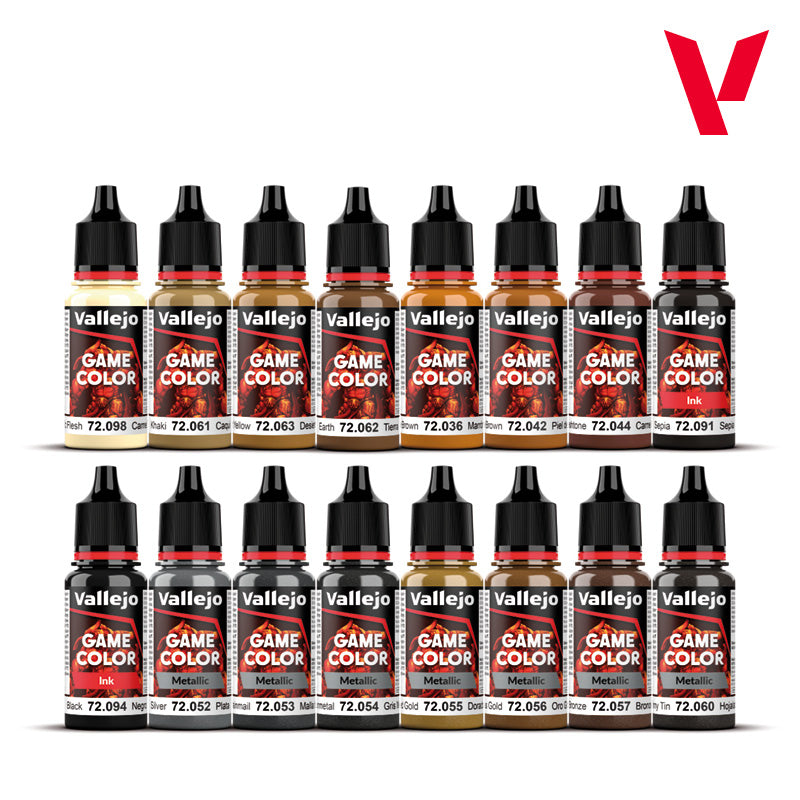 Vallejo Game Color Set - Leather & Metal (16)