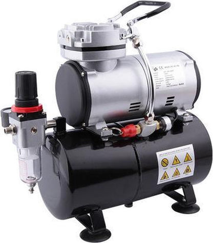 Airbrush mini compressor met luchttank