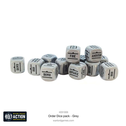 Bolt Action - Befehlswürfel-Set - Grau