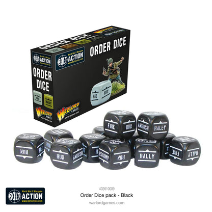 Bolt Action - Befehlswürfel-Pack - Schwarz