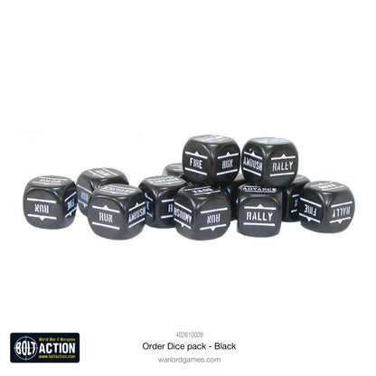 Bolt Action - Befehlswürfel-Pack - Schwarz