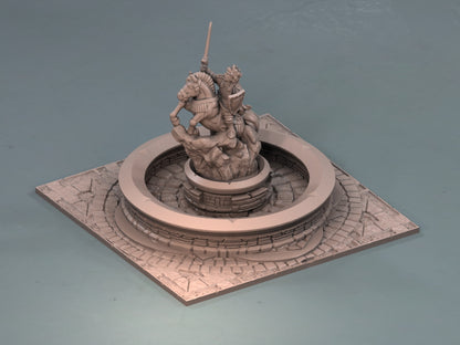 Fountain with Knight Statue