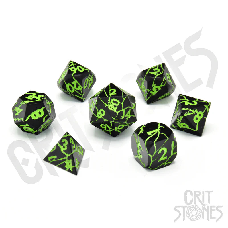 Raving Poison Metal RPG Dice Set