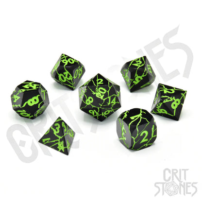 Raving Poison Metal RPG Dice Set