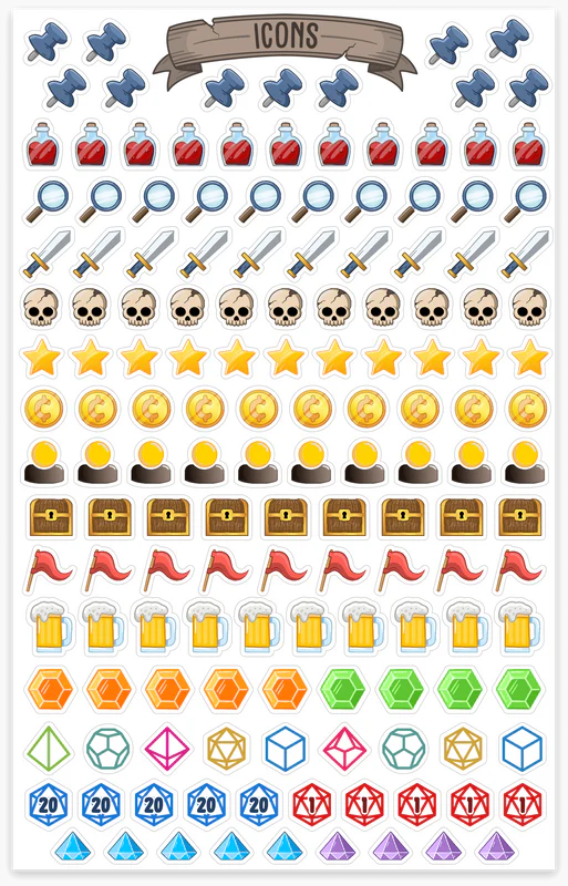 TTRPG Notebook Mini Stickers