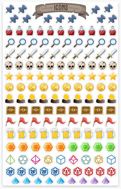 TTRPG Notebook Mini Stickers