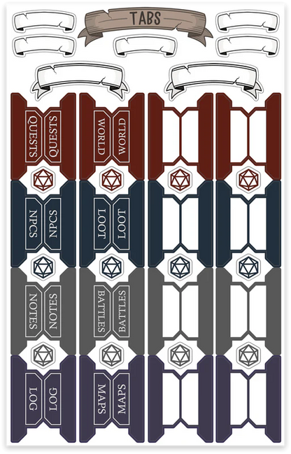 TTRPG Notebook Mini Stickers