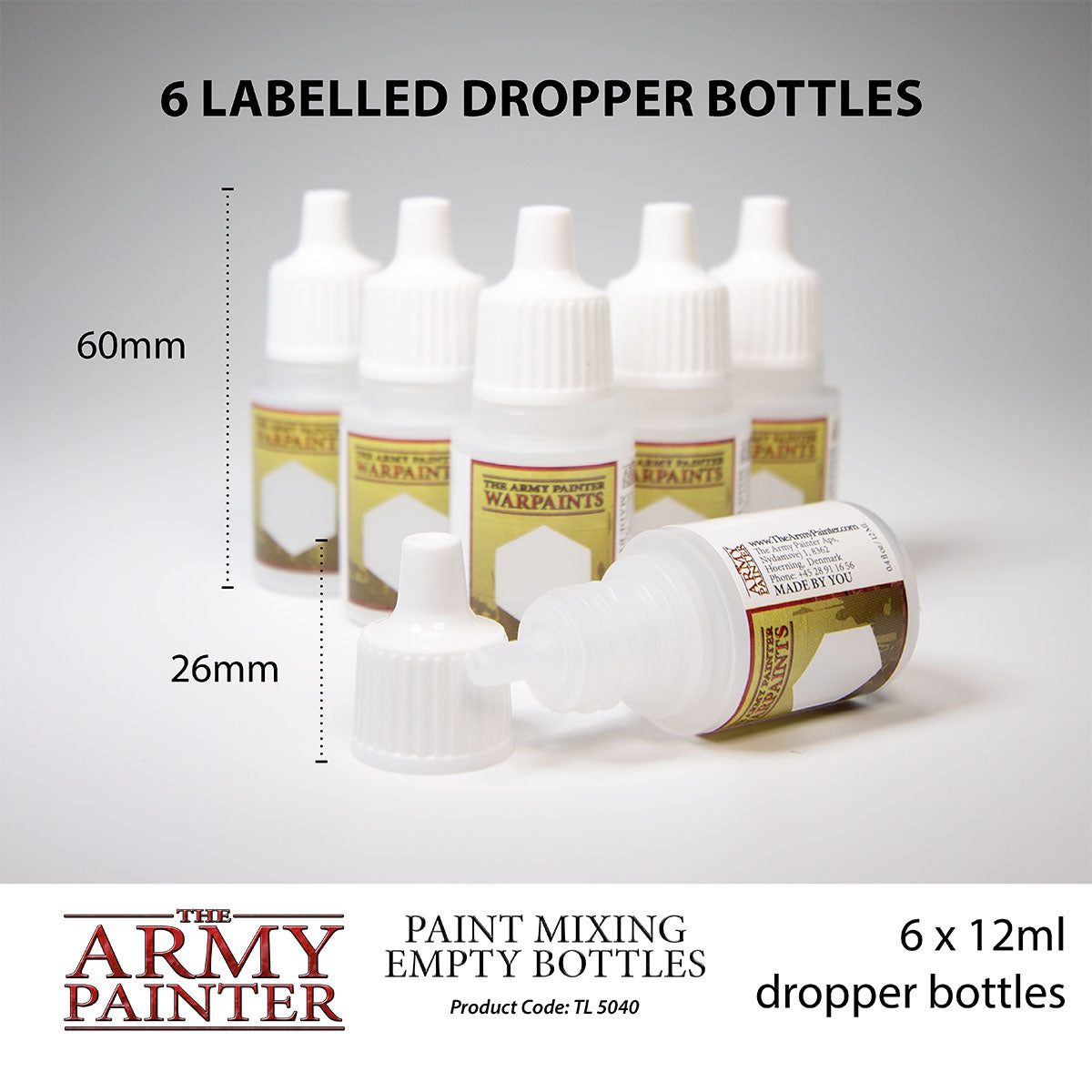 6x Empty Paint Bottles - 12ml