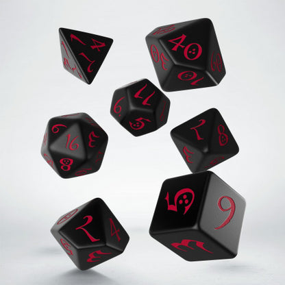 Classic RPG Black and red Dice Set