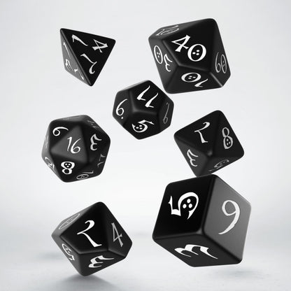 Classic RPG Black and white Dice Set