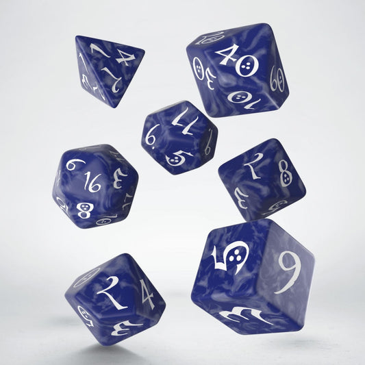 Classic RPG Cobalt and white Dice Set