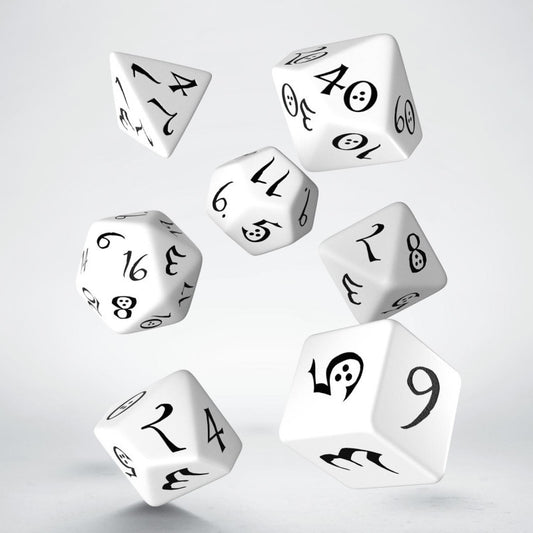 Classic RPG White and black Dice Set