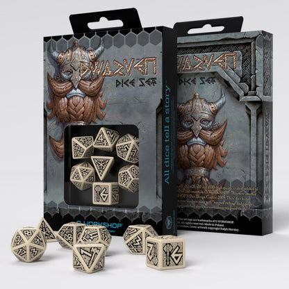 Dwarven Beige and Black Dice Set