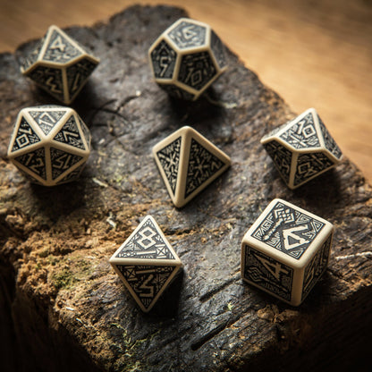 Dwarven Beige and Black Dice Set