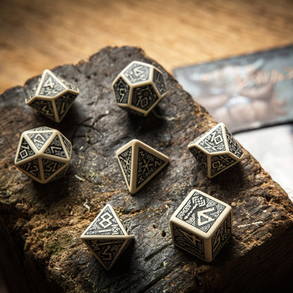 Dwarven Beige and Black Dice Set