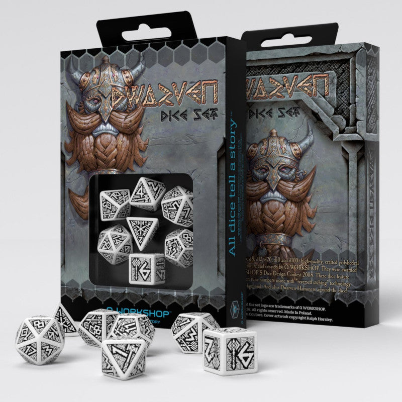 Dwarven White and Black Dice Set