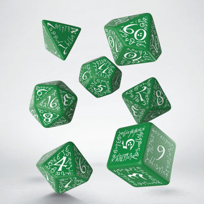 Elvish Green and White Dice Set