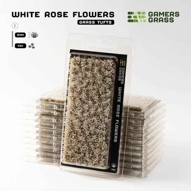 White Rose Flowers 6mm