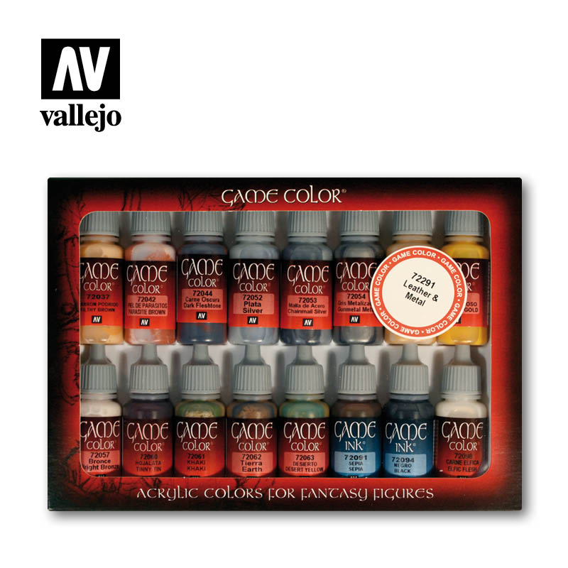 Vallejo Game Color Set - Leather &amp; Metal (16)