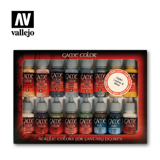 Vallejo Game Color Set - Leather & Metal (16)